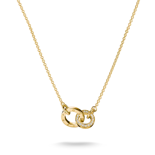 Thomas Sabo 18ct Gold on Silver 'Together' Intertwined Rings Pendant with White Zirconia