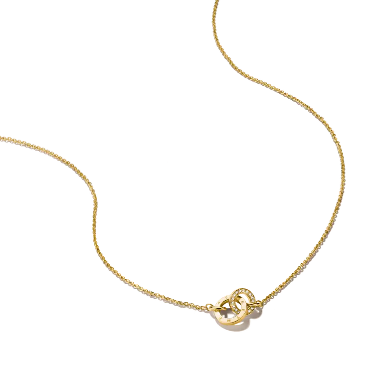 Thomas Sabo 18ct Gold on Silver 'Together' Intertwined Rings Pendant with White Zirconia