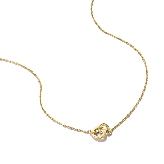 Thomas Sabo 18ct Gold on Silver 'Together' Intertwined Rings Pendant with White Zirconia