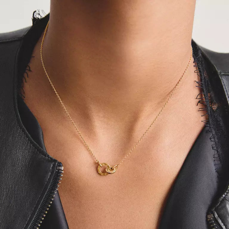 Thomas Sabo 18ct Gold on Silver 'Together' Intertwined Rings Pendant with White Zirconia