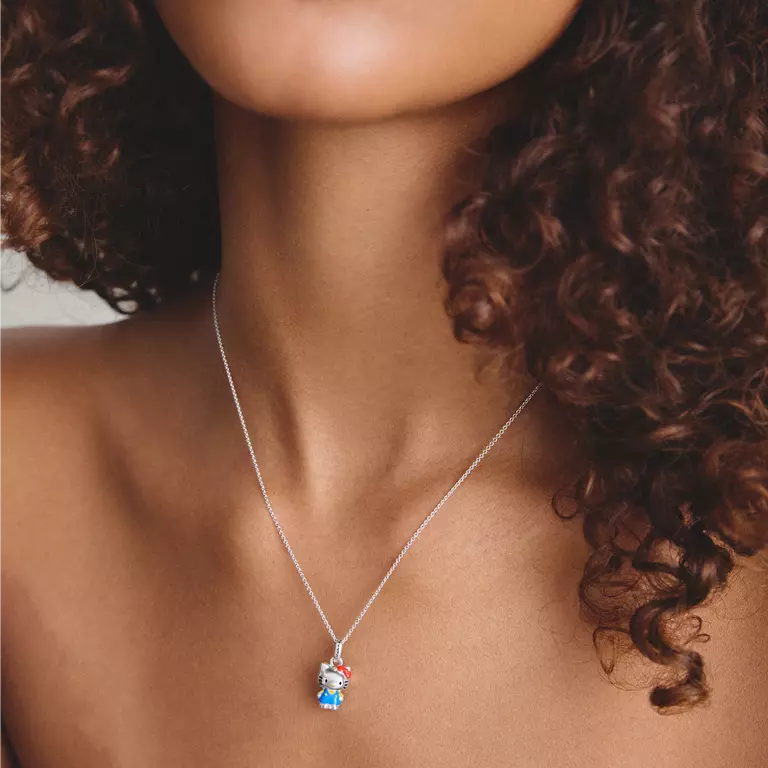 Thomas Sabo Blue Hello Kitty Necklace with Red Bow