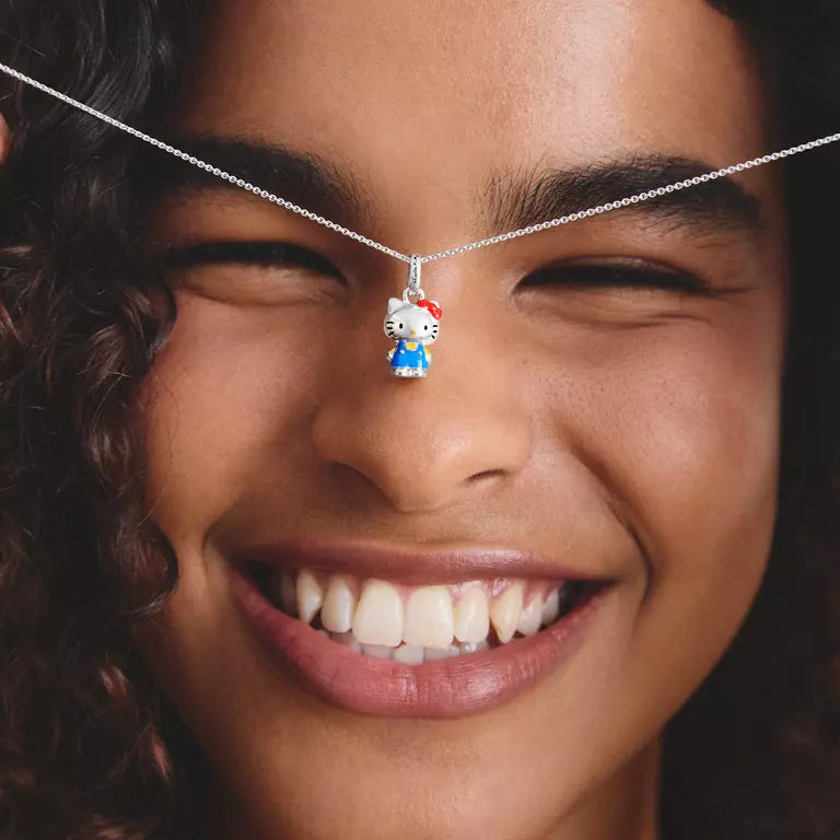 Thomas Sabo Blue Hello Kitty Necklace with Red Bow