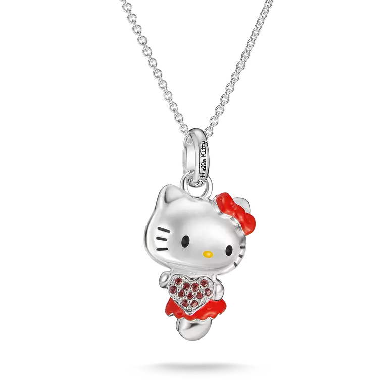 Thomas Sabo Red Hello Kitty Necklace with a Red Zirconia Heart