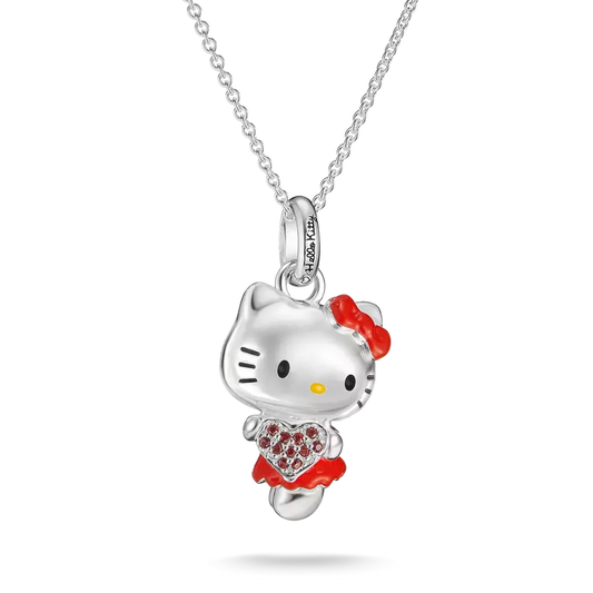 Thomas Sabo Red Hello Kitty Necklace with a Red Zirconia Heart