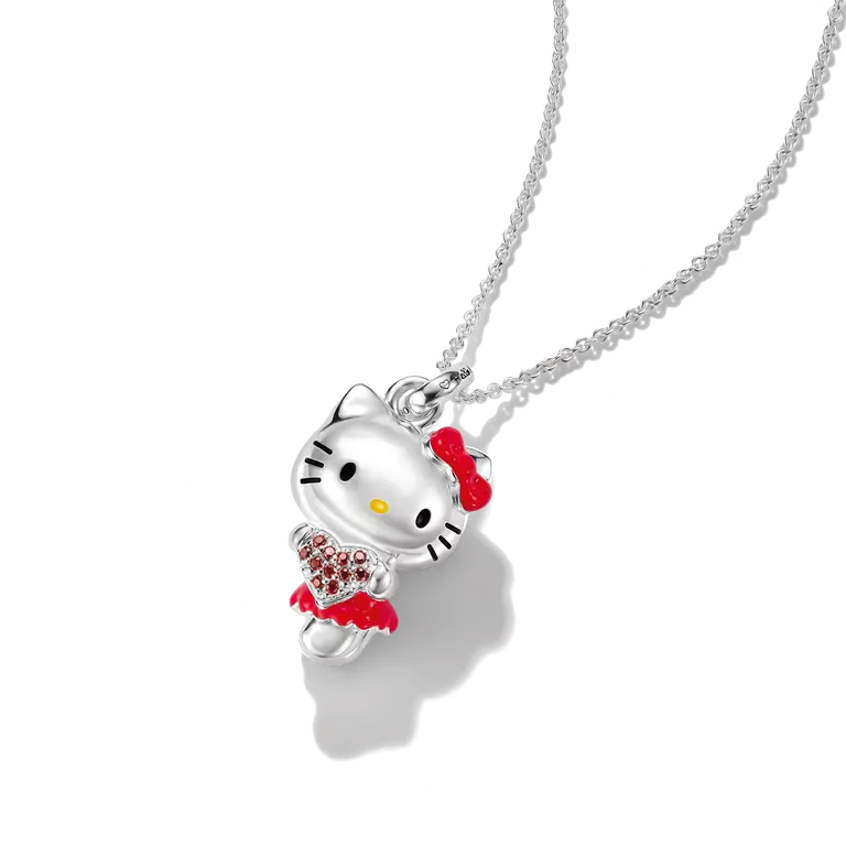 Thomas Sabo Red Hello Kitty Necklace with a Red Zirconia Heart