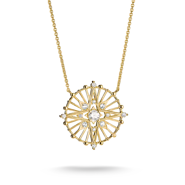Thomas Sabo 18ct Gold on Silver Talisman Necklace with White Zirconia