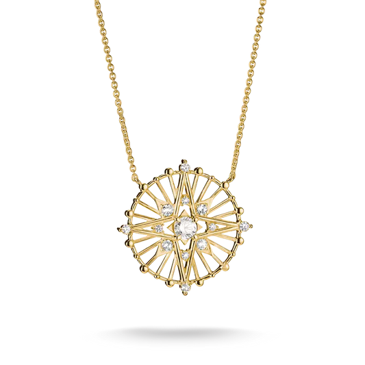 Thomas Sabo 18ct Gold on Silver Talisman Necklace with White Zirconia