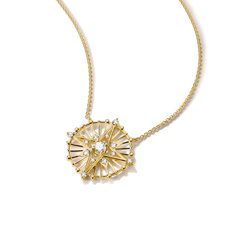 Thomas Sabo 18ct Gold on Silver Talisman Necklace with White Zirconia