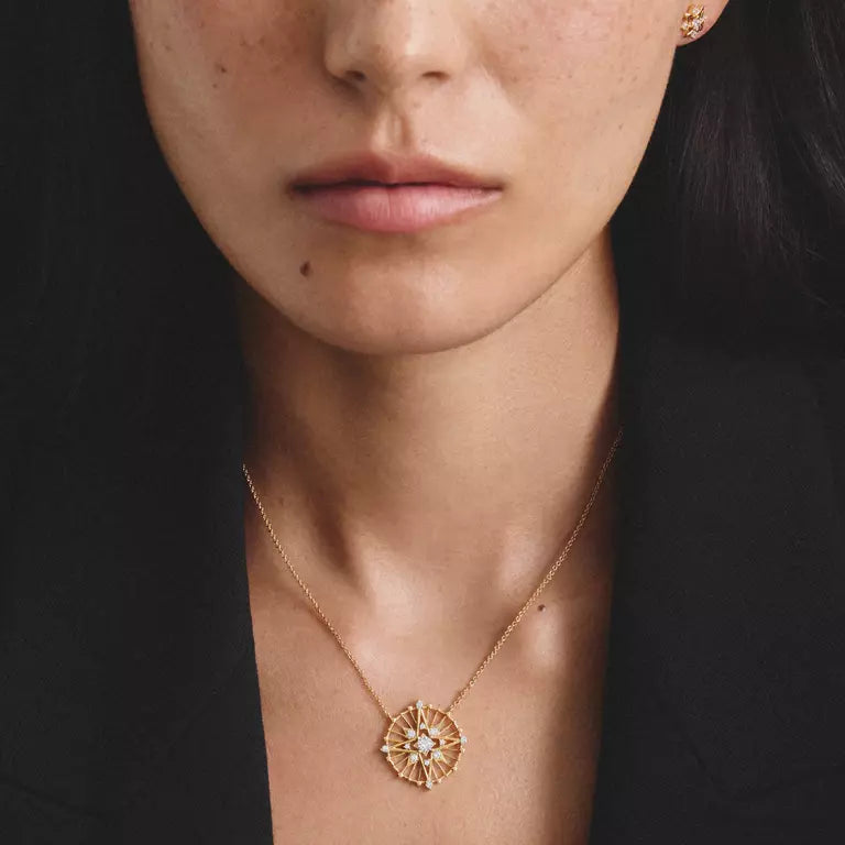 Thomas Sabo 18ct Gold on Silver Talisman Necklace with White Zirconia