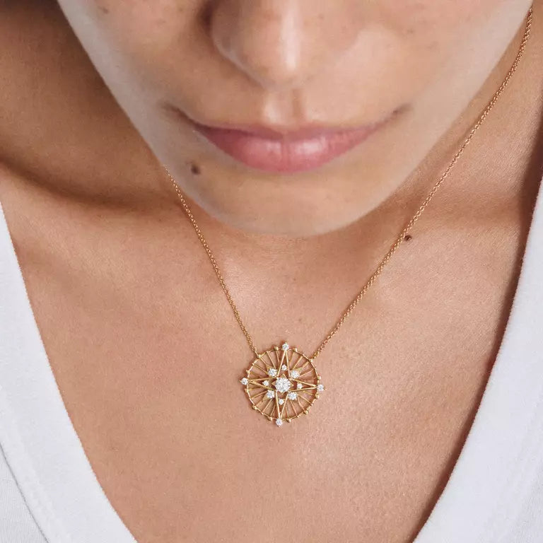 Thomas Sabo 18ct Gold on Silver Talisman Necklace with White Zirconia