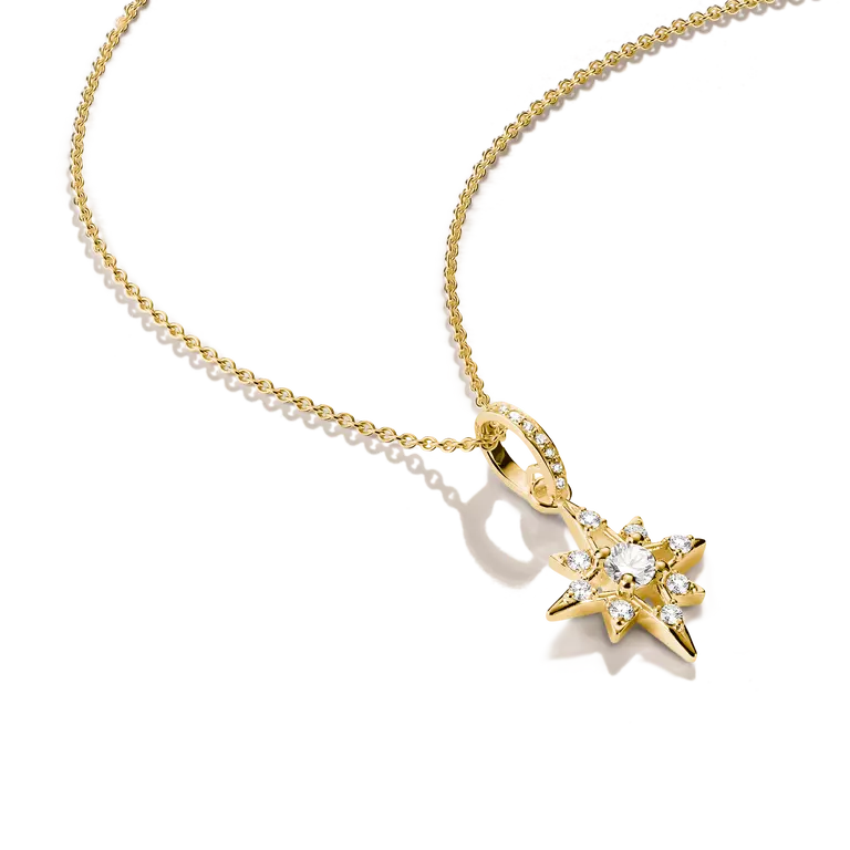 Thomas Sabo 18ct Gold on Silver Star Necklace with White Zirconia