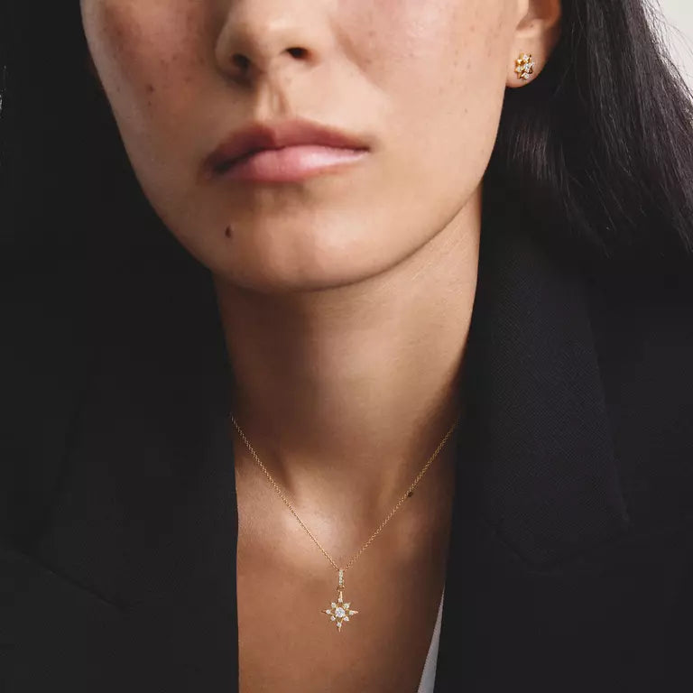 Thomas Sabo 18ct Gold on Silver Star Necklace with White Zirconia