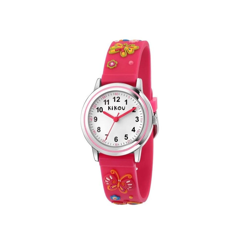 Kikou Girls Pink Butterfly Watch
