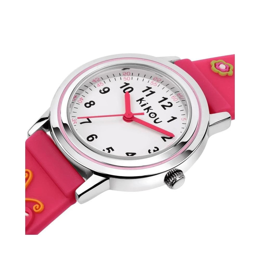 Kikou Girls Pink Butterfly Watch