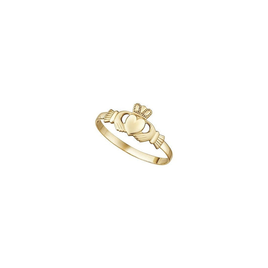 LADIES 9K YELLOW GOLD HEAVY CLADDAGH RING