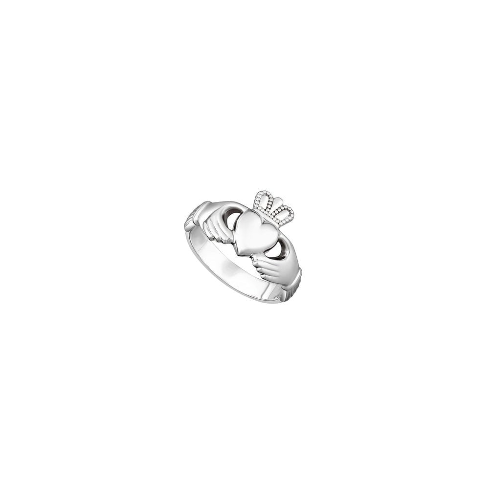  LADIES HEAVY STERLING SILVER CLADDAGH RING