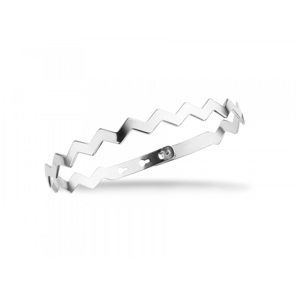 LADIES MYA BAY SILVER PLATED ZIG ZAG BANGLE