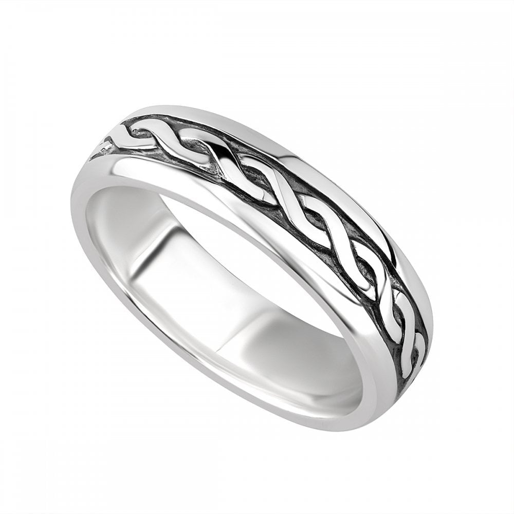 LADIES STERLING SILVER OXIDISED CELTIC RING