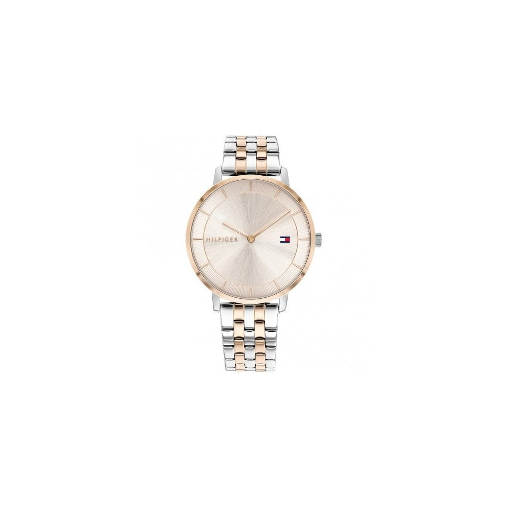 LADIES TEA ROUND ANALOGUE TWO TONE BRACELET WATCH