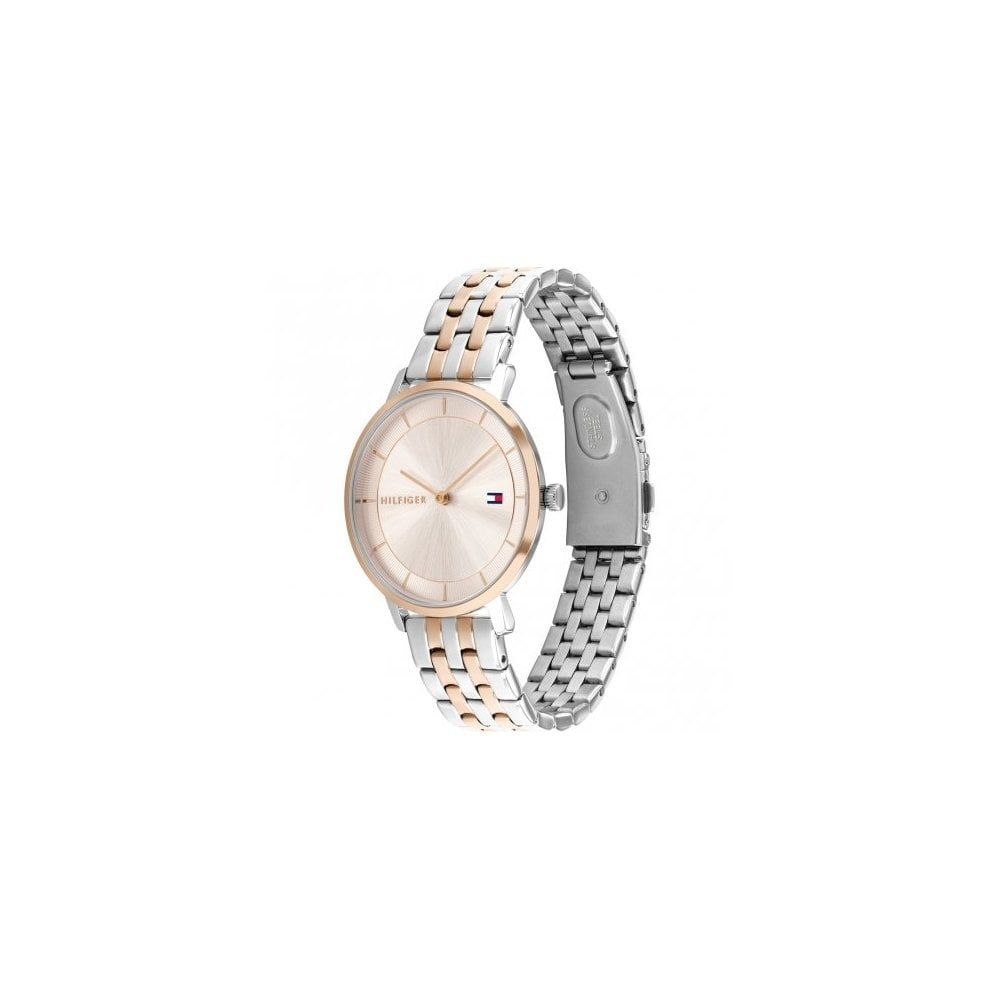 LADIES TEA ROUND ANALOGUE TWO TONE BRACELET WATCH