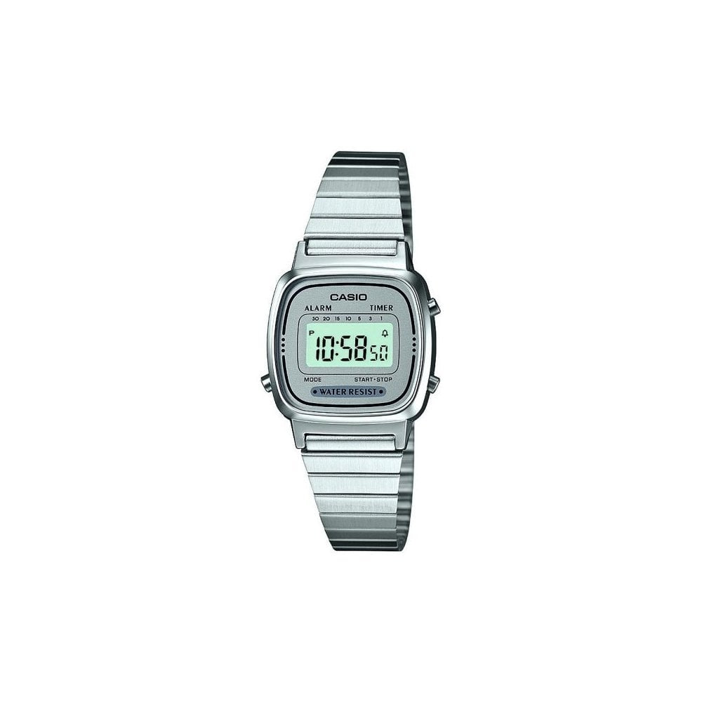 LADIES VINTAGE STAINLESS STEEL DIGITAL BRACELET WATCH