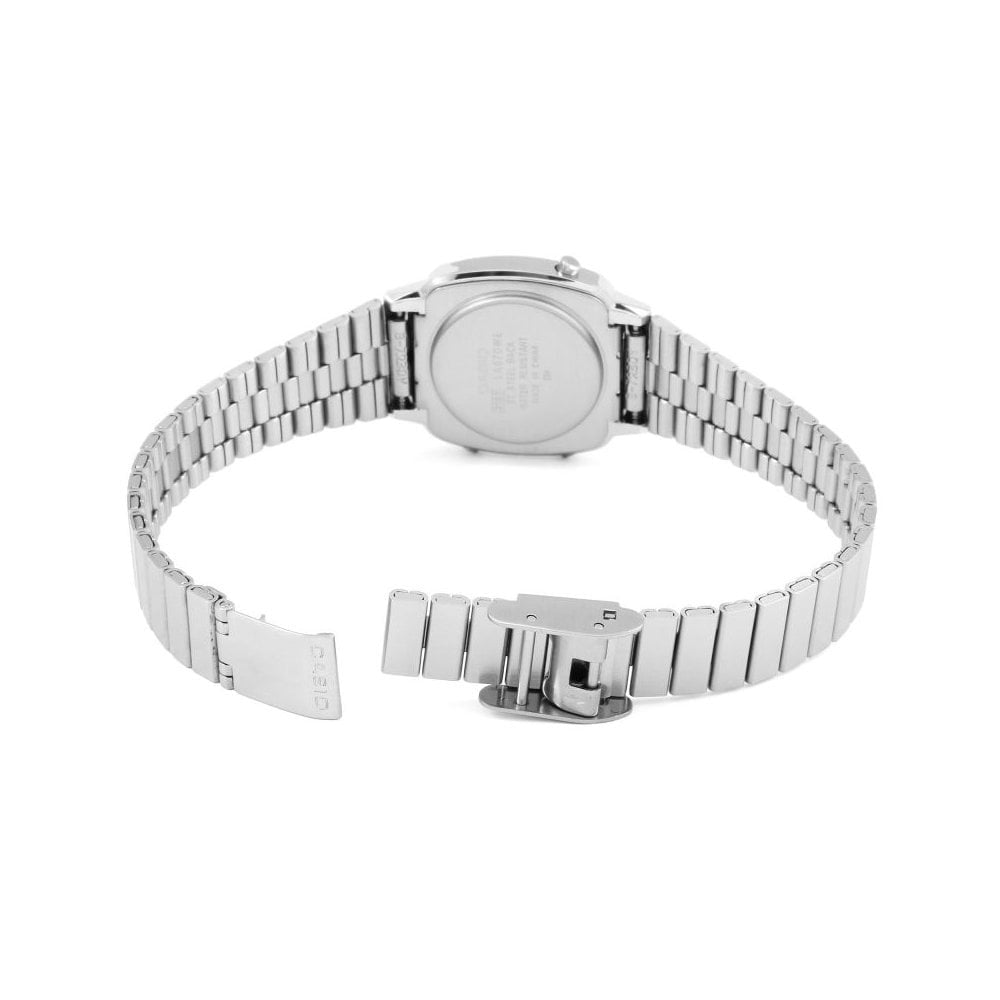 LADIES VINTAGE STAINLESS STEEL DIGITAL BRACELET WATCH
