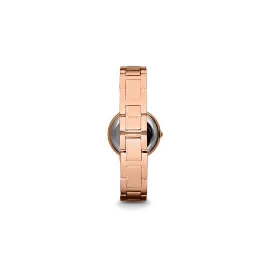 LADIES VIRGINIA ROSE GOLD STAINLESS STEEL BRACELET WATCH WITH CZ EMBELLISHMENT ON DIAL & ON BRACELET