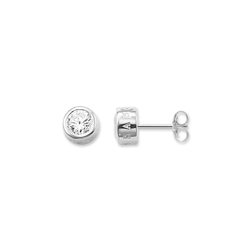 LARGE WHITE STONE EAR STUD EARRINGS