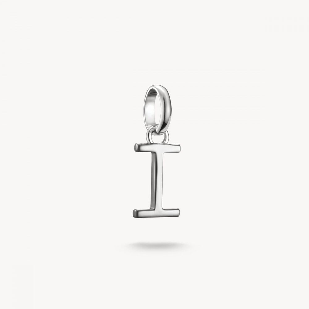 LETTER 'I' SILVER CONNECT CHARM