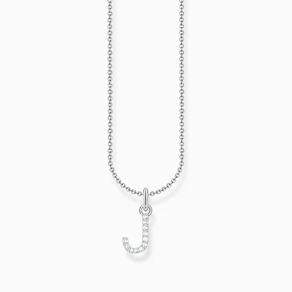 LETTER 'J' NECKLACE WITH WHITE ZIRCONIA