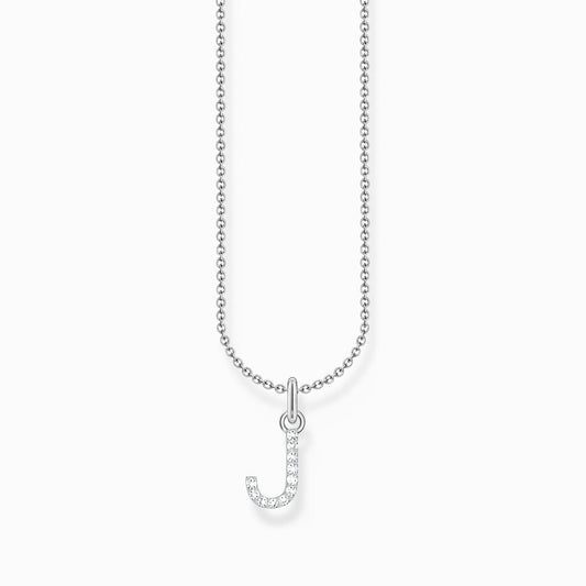 LETTER 'J' NECKLACE WITH WHITE ZIRCONIA