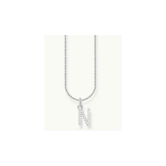 LETTER 'N' NECKLACE WITH WHITE ZIRCONIA