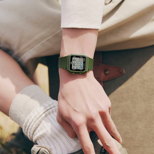 CASIO DIGITIAL WORLD TIME UNISEX GREEN RESIN WATCH