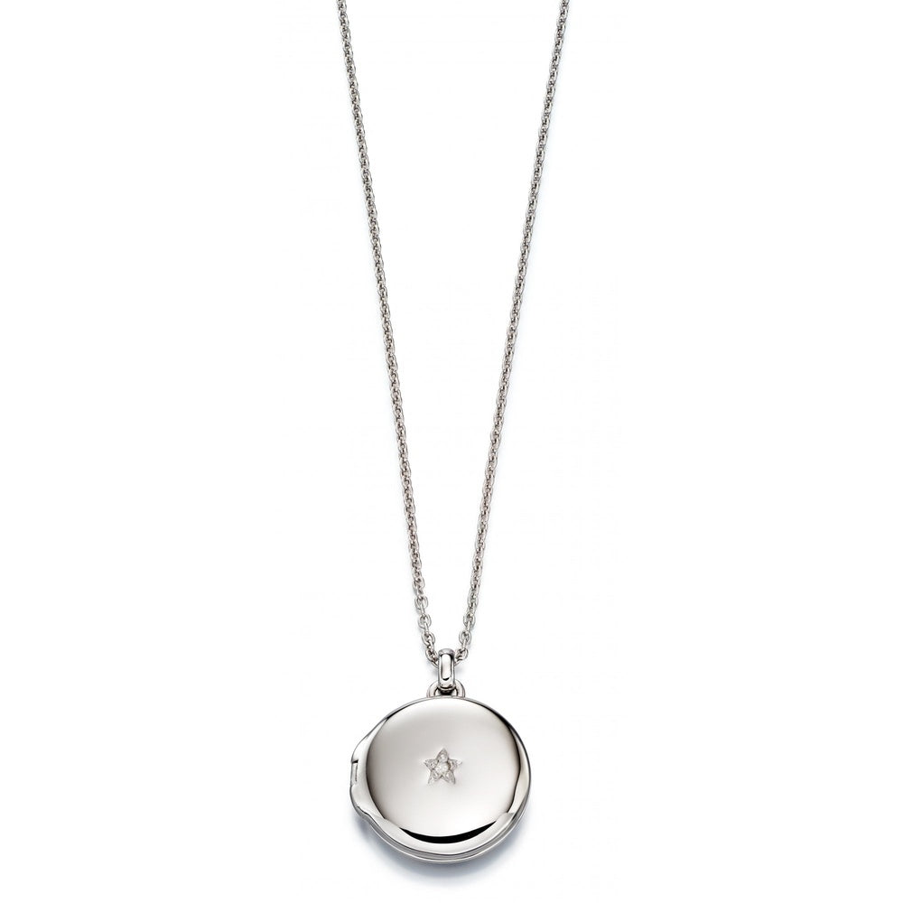 LITTLE STAR ADRIANA STERLING SILVER DIAMOND LOCKET