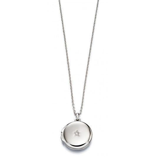 LITTLE STAR ADRIANA STERLING SILVER DIAMOND LOCKET