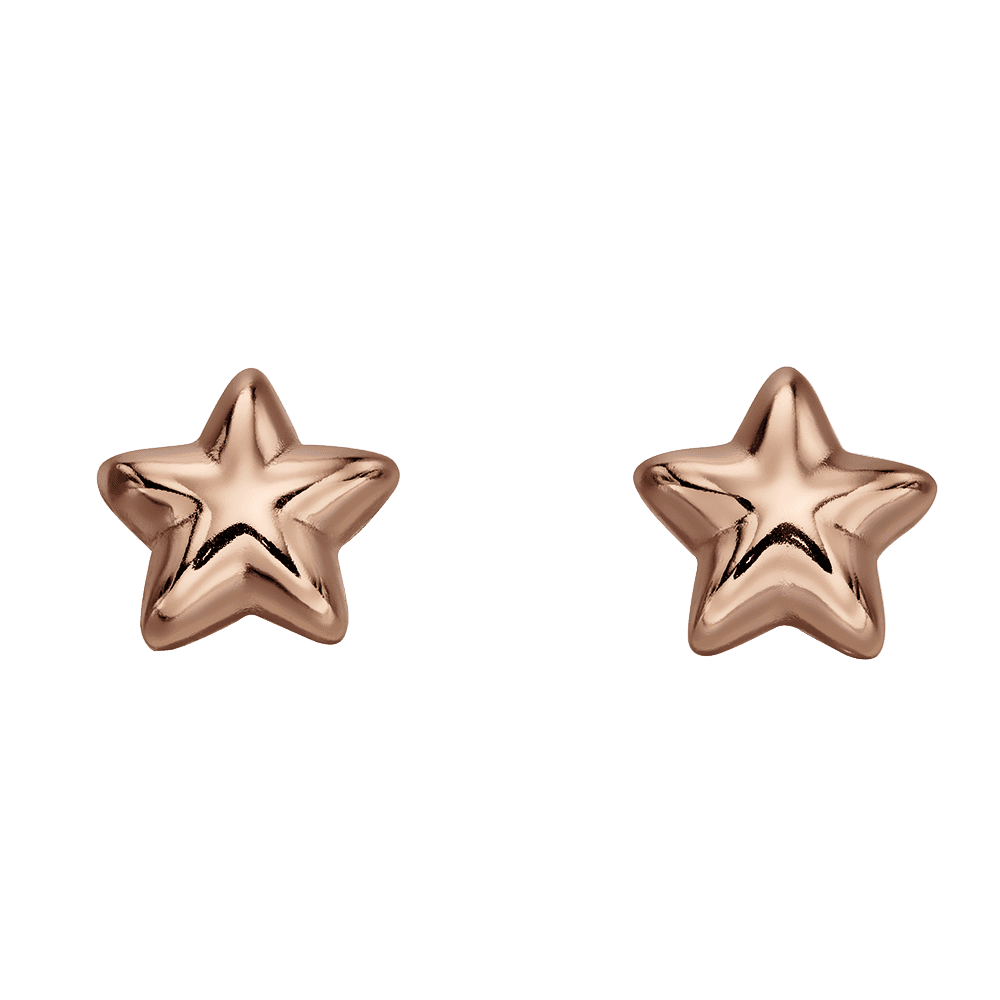 LITTLE STAR AMELIA ROSE GOLD PLATED STERLING SILVER STAR STUD EARRINGS