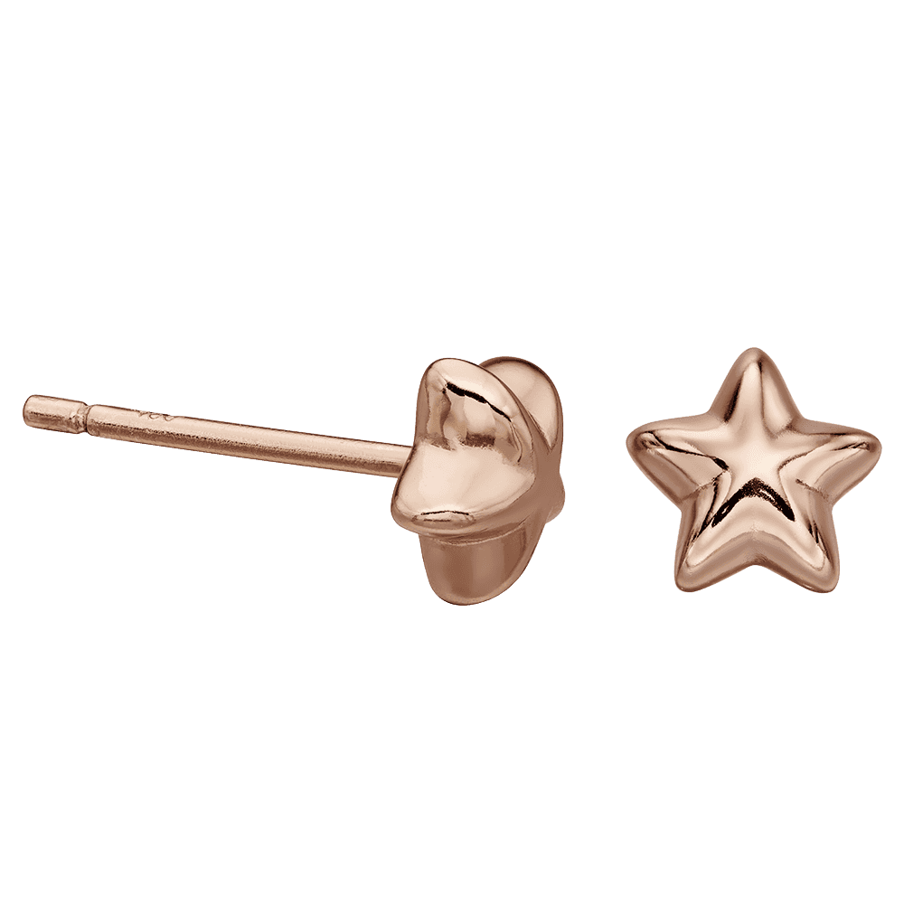 LITTLE STAR AMELIA ROSE GOLD PLATED STERLING SILVER STAR STUD EARRINGS
