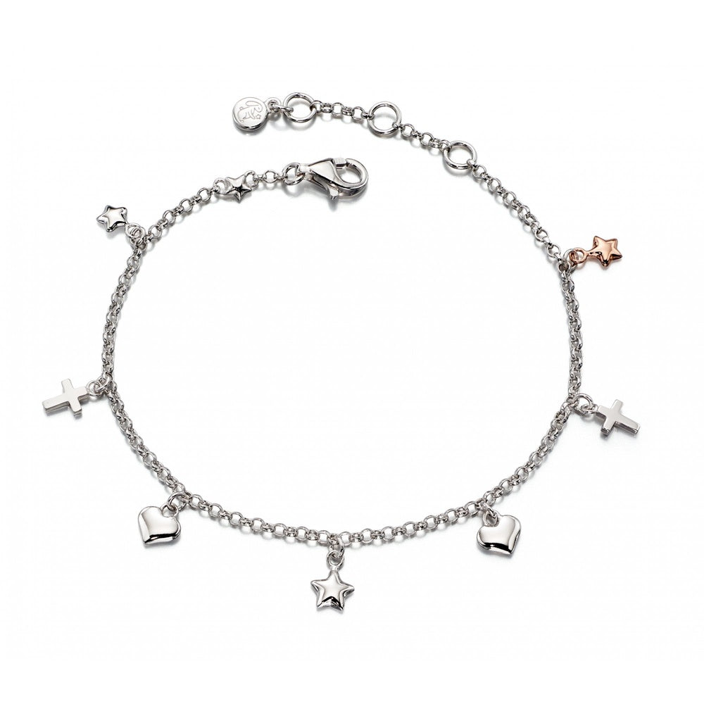 LITTLE STAR ATHENA STERLING SILVER WITH ROSE GOLD VERMEIL STAR BRACELET
