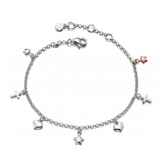 LITTLE STAR ATHENA STERLING SILVER WITH ROSE GOLD VERMEIL STAR BRACELET