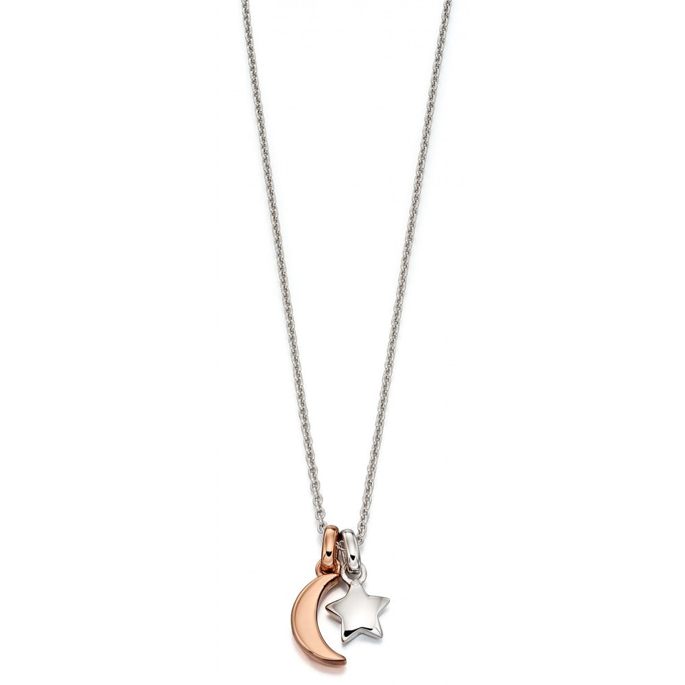LITTLE STAR COLLETTE STERLING SILVER STAR & MOON NECKLACE