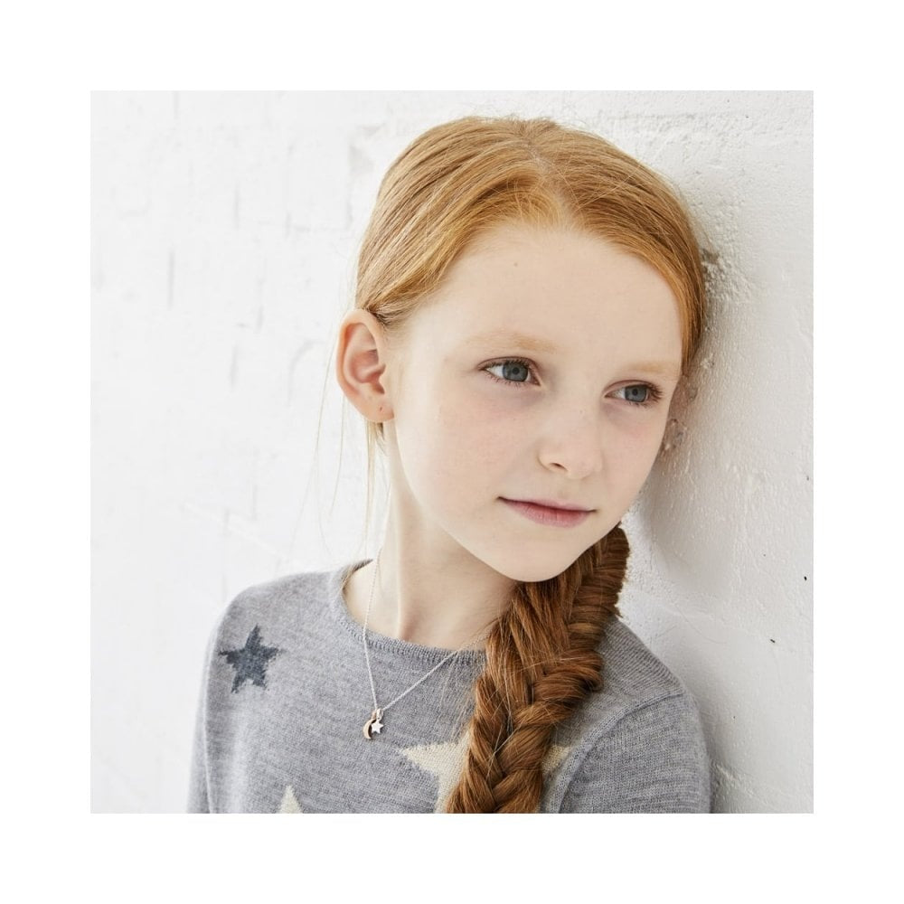 LITTLE STAR COLLETTE STERLING SILVER STAR & MOON NECKLACE