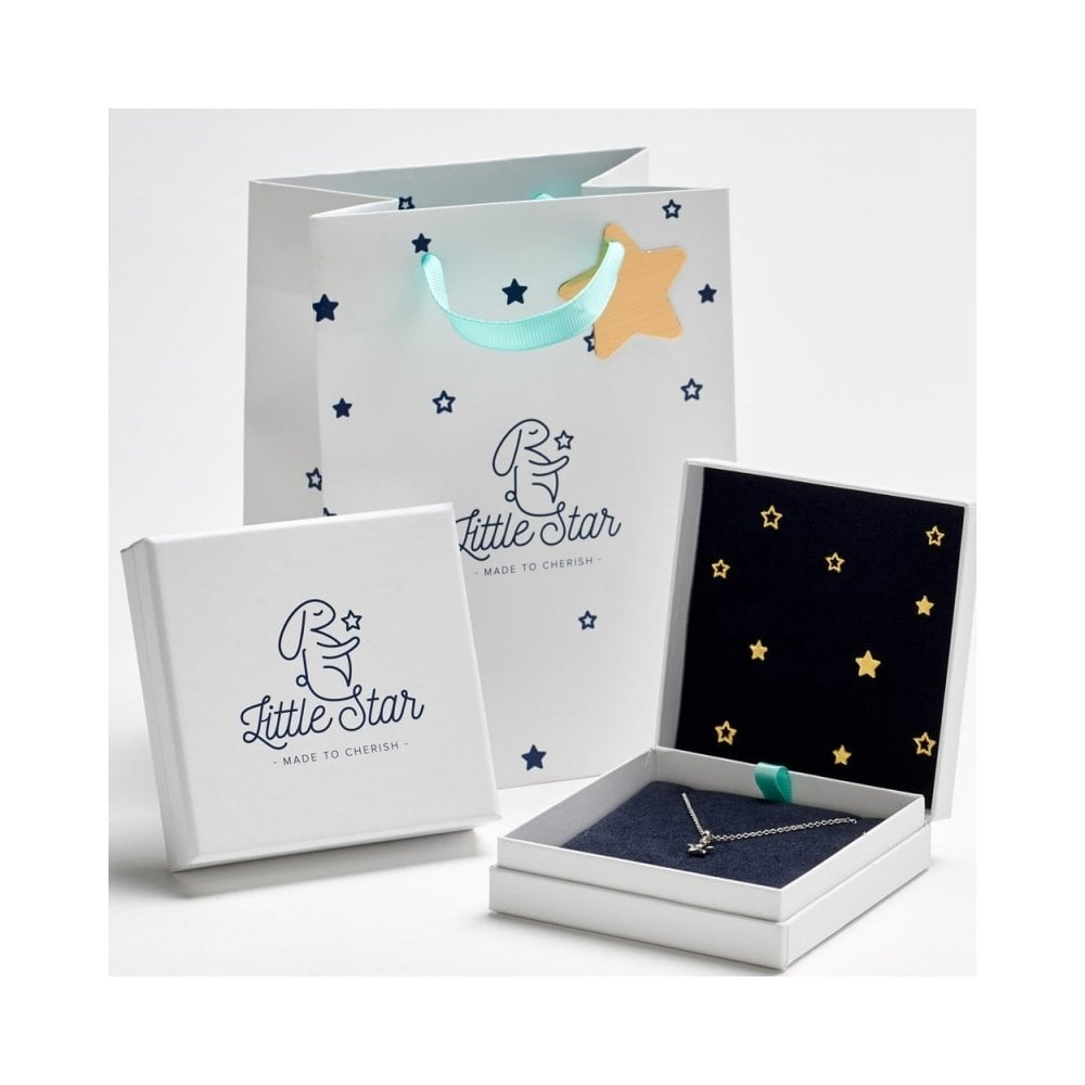 LITTLE STAR COLLETTE STERLING SILVER STAR & MOON NECKLACE