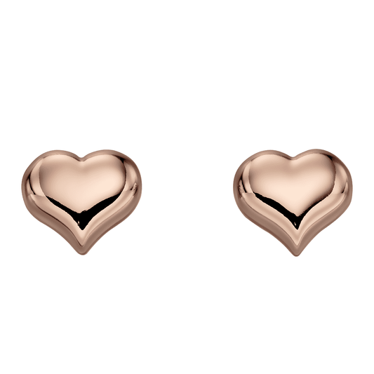LITTLE STAR EMILY ROSE GOLD PLATED STERLING SILVER HEART STUD EARRINGS