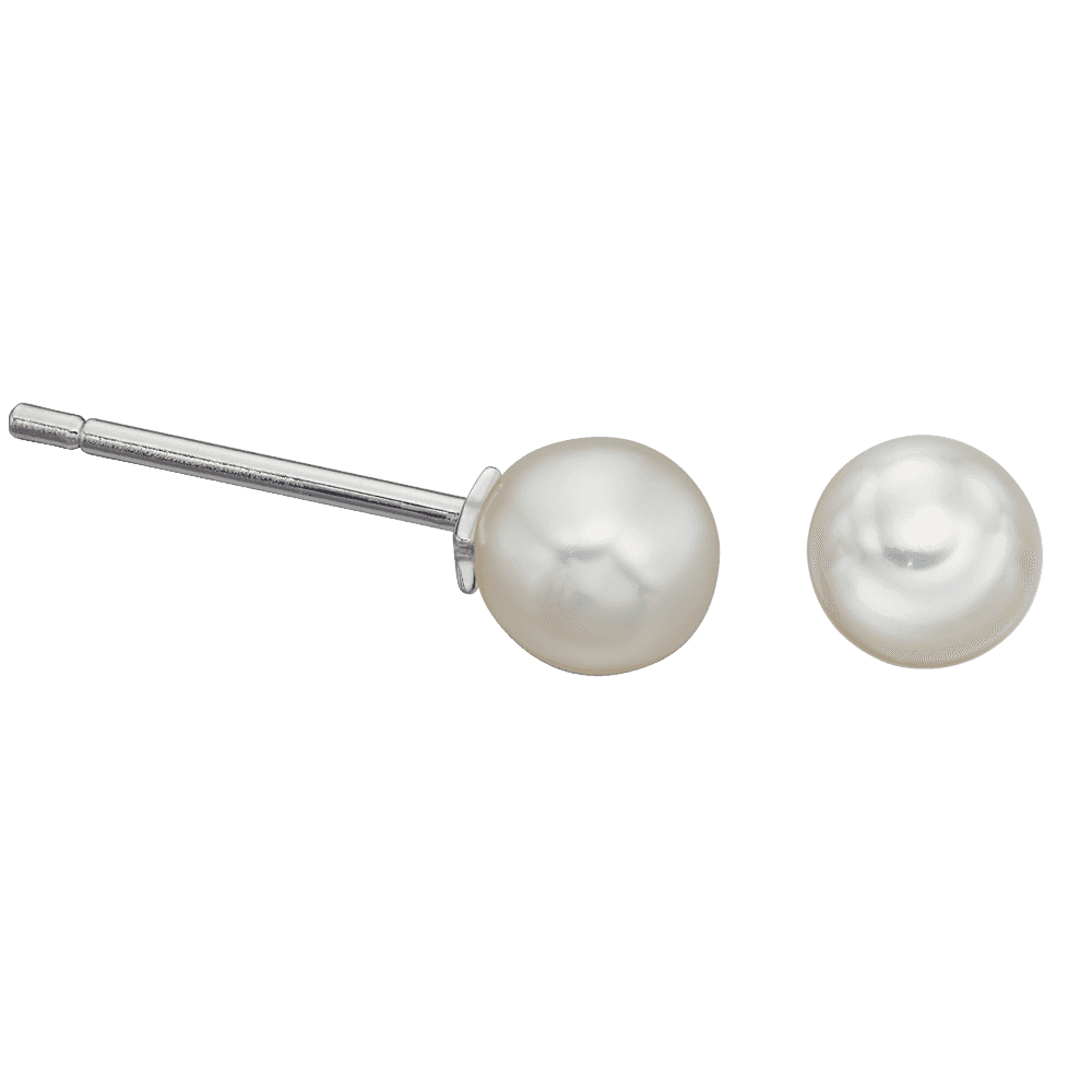 LITTLE STAR EVIE STERLING SILVER PEARL STUD EARRINGS