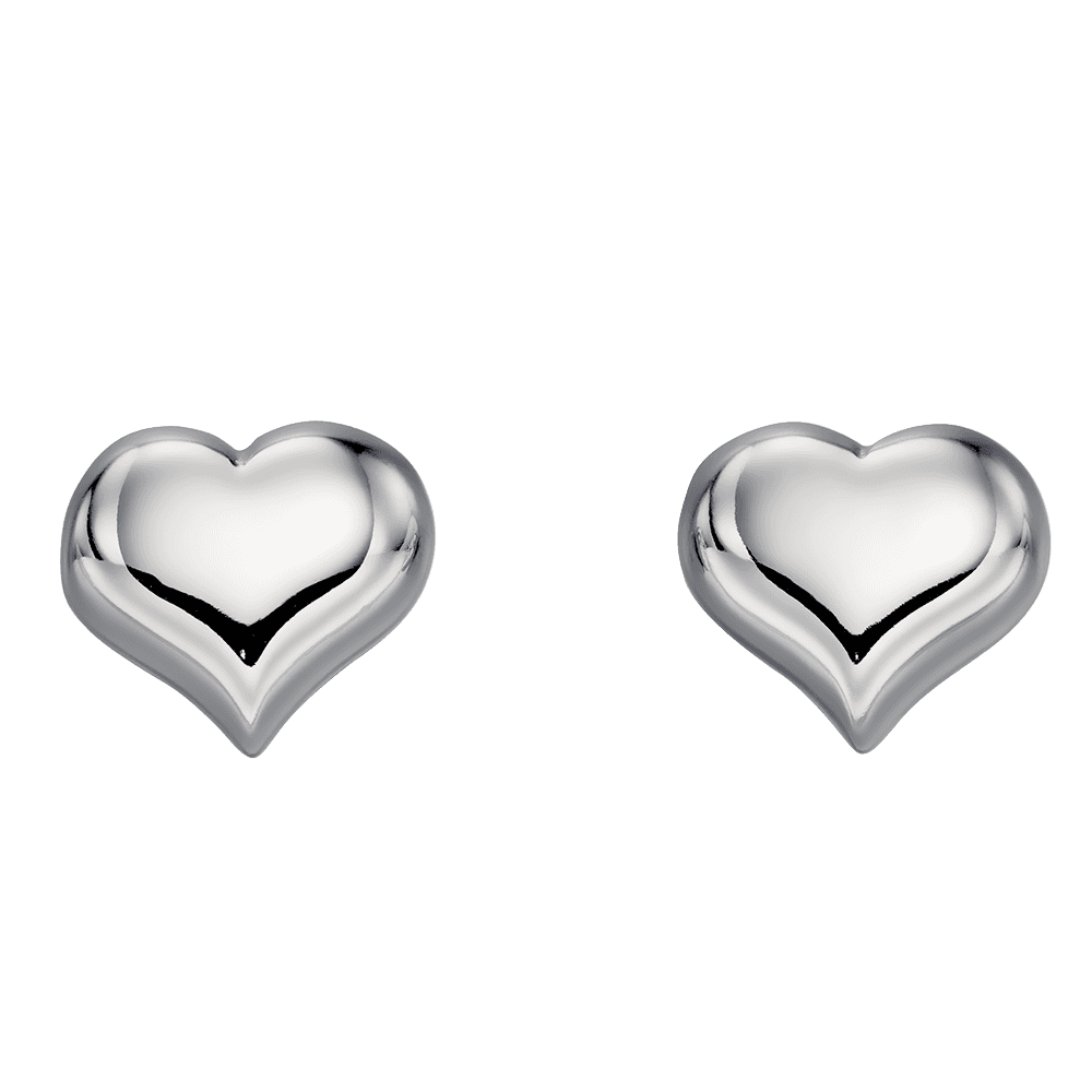 LITTLE STAR FREYA STERLING SILVER HEART STUD EARRINGS