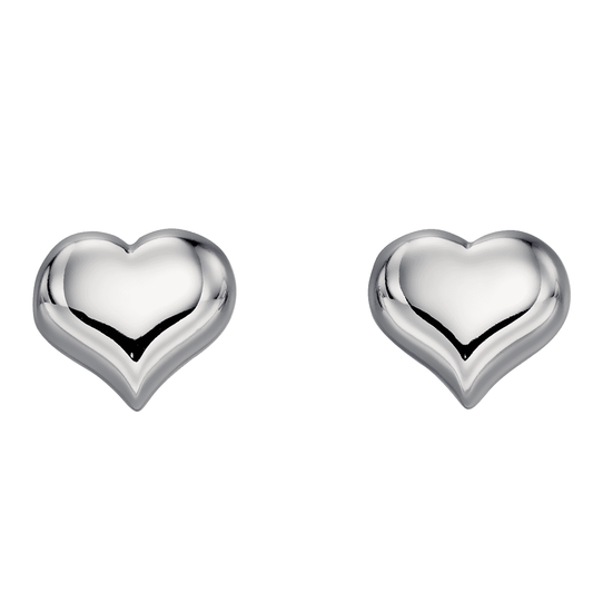 LITTLE STAR FREYA STERLING SILVER HEART STUD EARRINGS