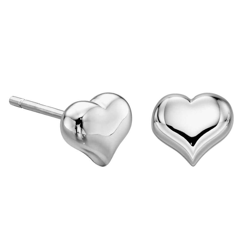 LITTLE STAR FREYA STERLING SILVER HEART STUD EARRINGS