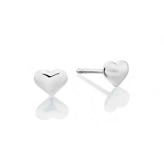 LITTLE STAR PHOEBE STERLING SILVER HEART STUD EARRINGS