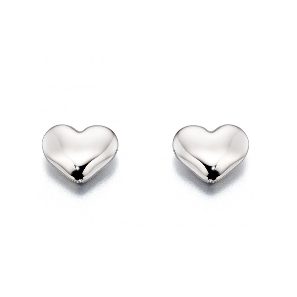 LITTLE STAR PHOEBE STERLING SILVER HEART STUD EARRINGS