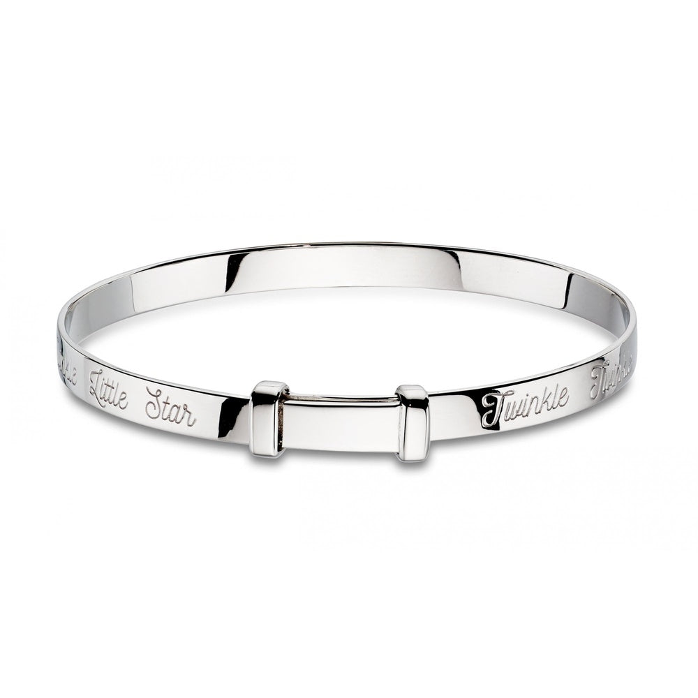 LITTLE STAR TWINKLE DIAMOND STERLING SILVER BABY BANGLE